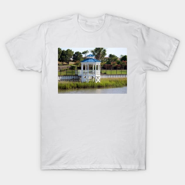 Blue And White Gazebo T-Shirt by Cynthia48